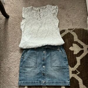 White House Black Market denim skirt